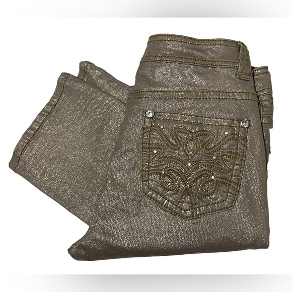 Reba Gold Shimmer Jeans - Picture 1 of 8
